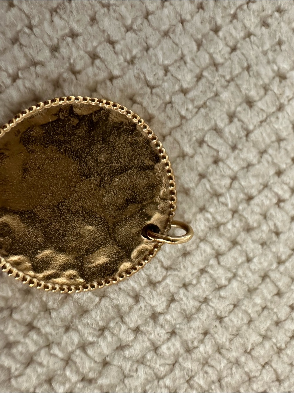 Sezane Chain Necklace with Textured Coin Charm - Picture 2 of 6